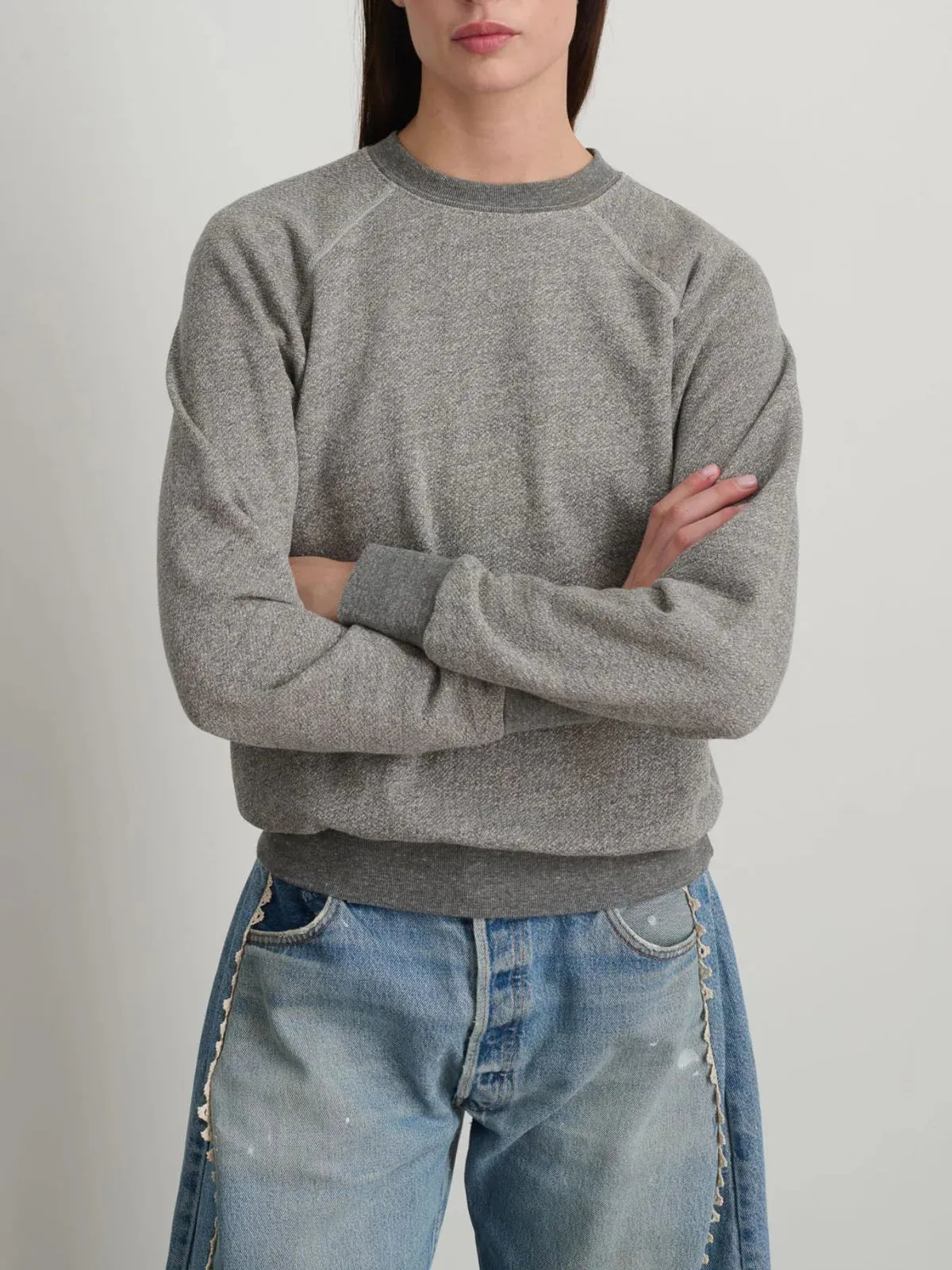 CREWNECK SWEATSHIRT - HEATHER GRAY sold by Ali Golden product image thumbnail 2