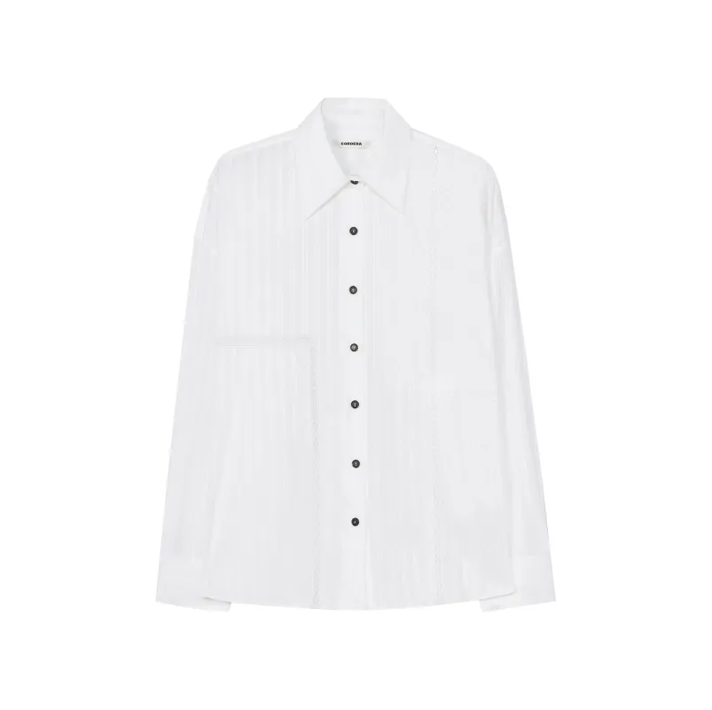 OVERSIZED LACE SHIRT - WHITE made by Cordera