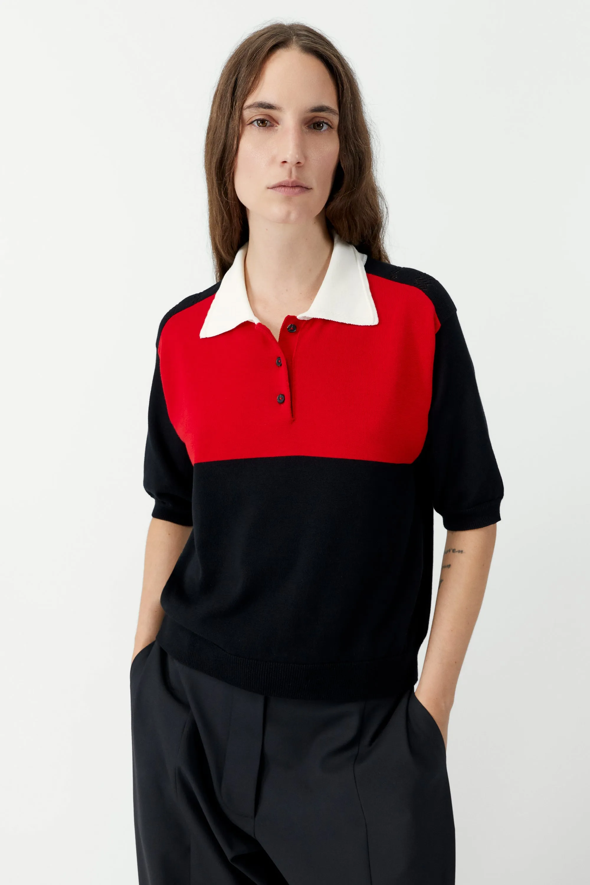 ORGANIC COTTON COLORBLOCK POLO sold by Ali Golden product image thumbnail 3