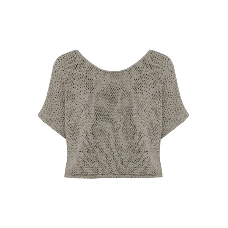 HAND KNIT TEE - SHALE made by Wol Hide