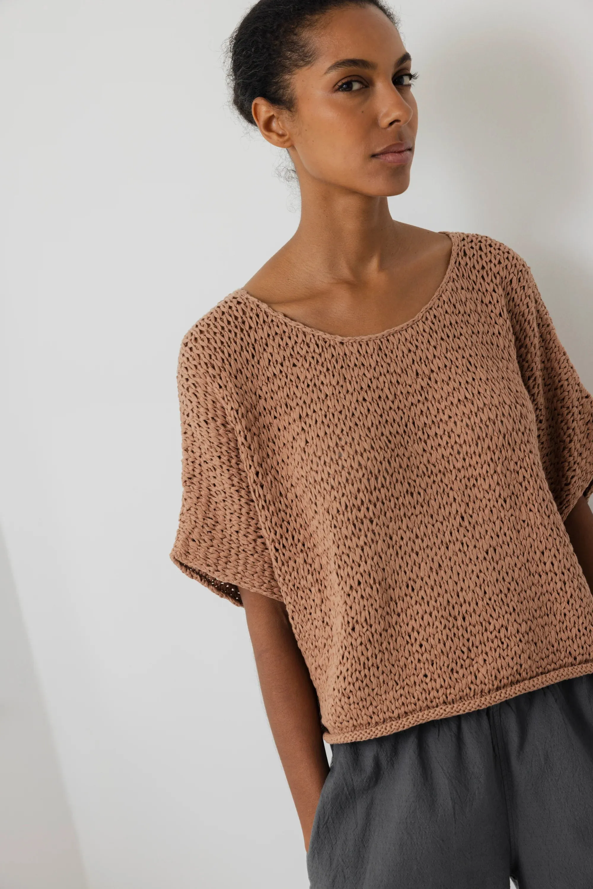 HAND KNIT TEE - CLAY sold by Ali Golden product image thumbnail 5