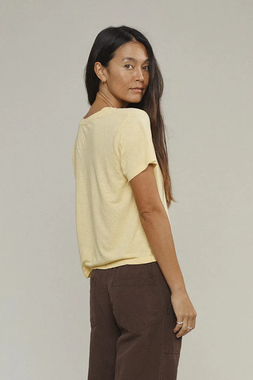 CROPPED LOREL TEE - SUNBLEACHED YELLOW sold by Ali Golden product image thumbnail 3