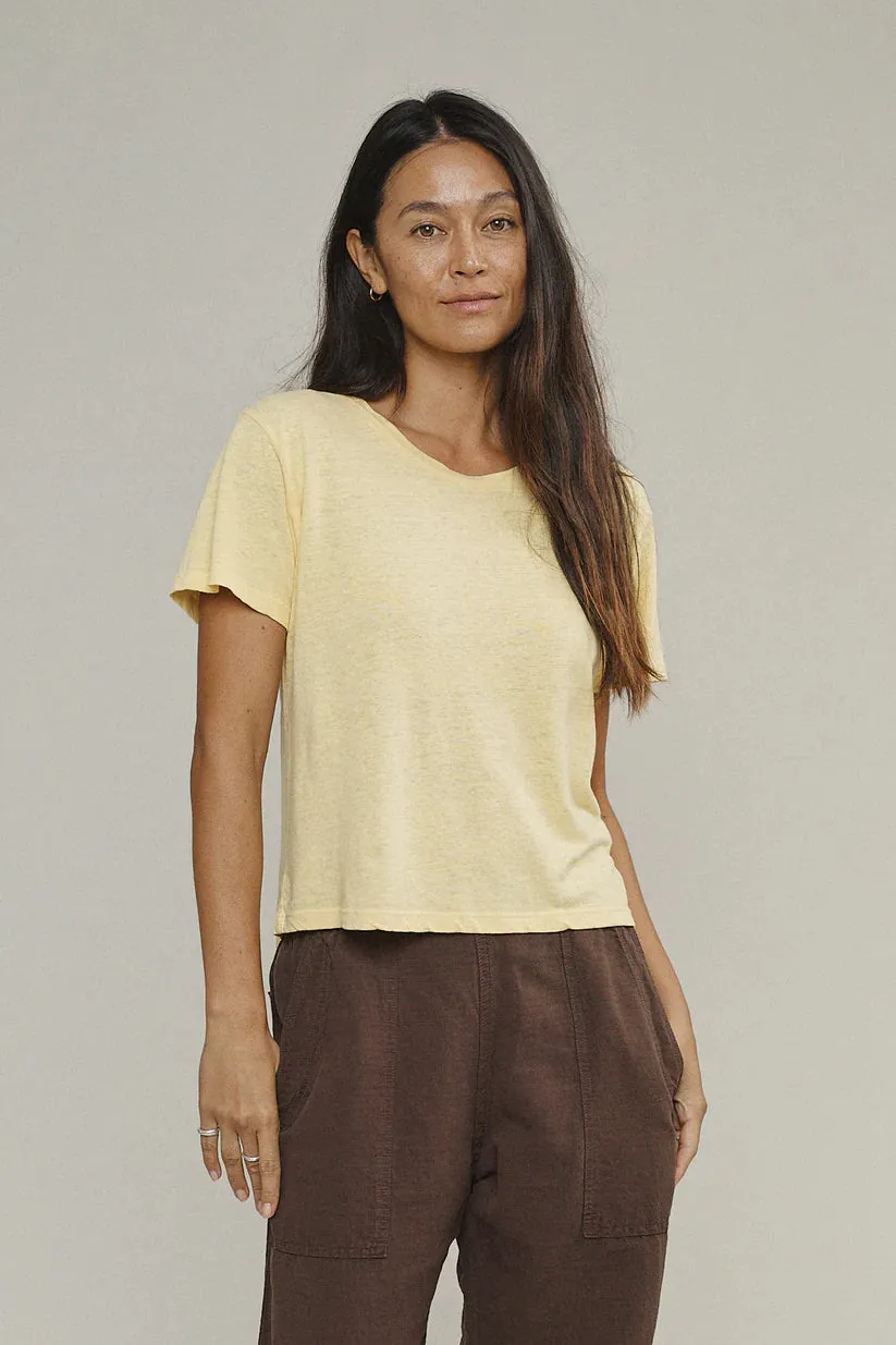 CROPPED LOREL TEE - SUNBLEACHED YELLOW sold by Ali Golden product image thumbnail 2