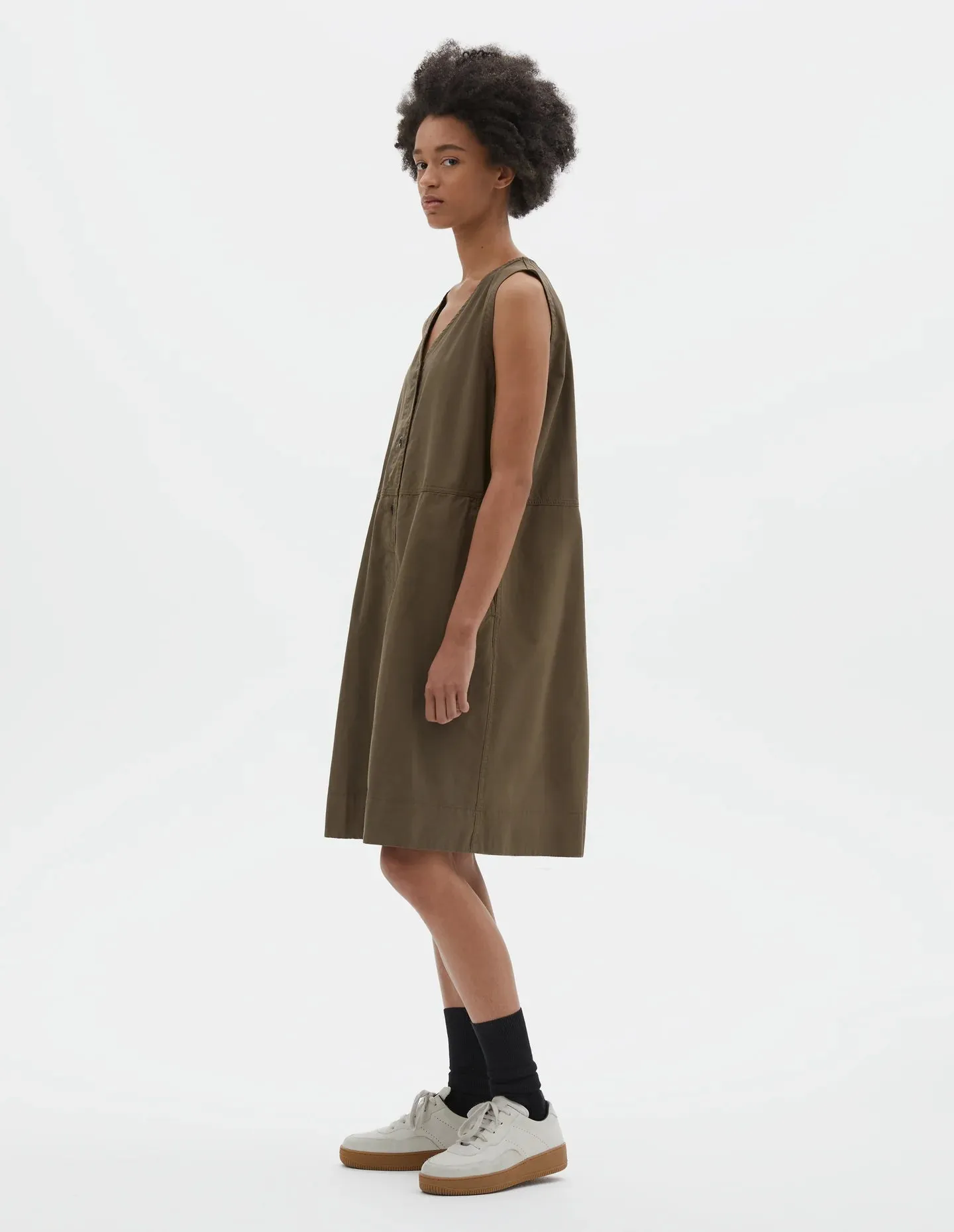 UNIFORM DRESS - SANDED COTTON POPLIN - UMBER sold by Ali Golden product image thumbnail 4