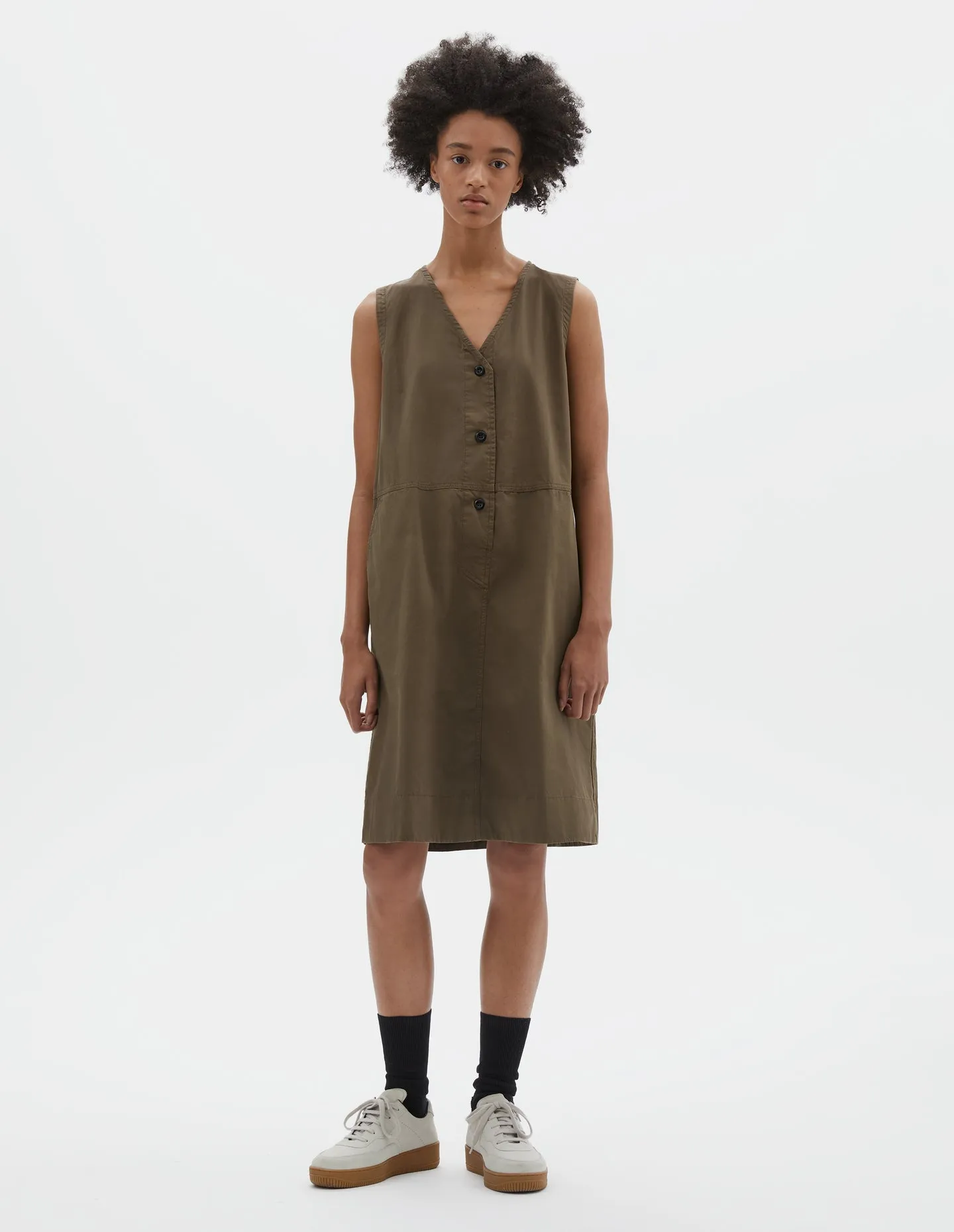 UNIFORM DRESS - SANDED COTTON POPLIN - UMBER sold by Ali Golden product image thumbnail 2