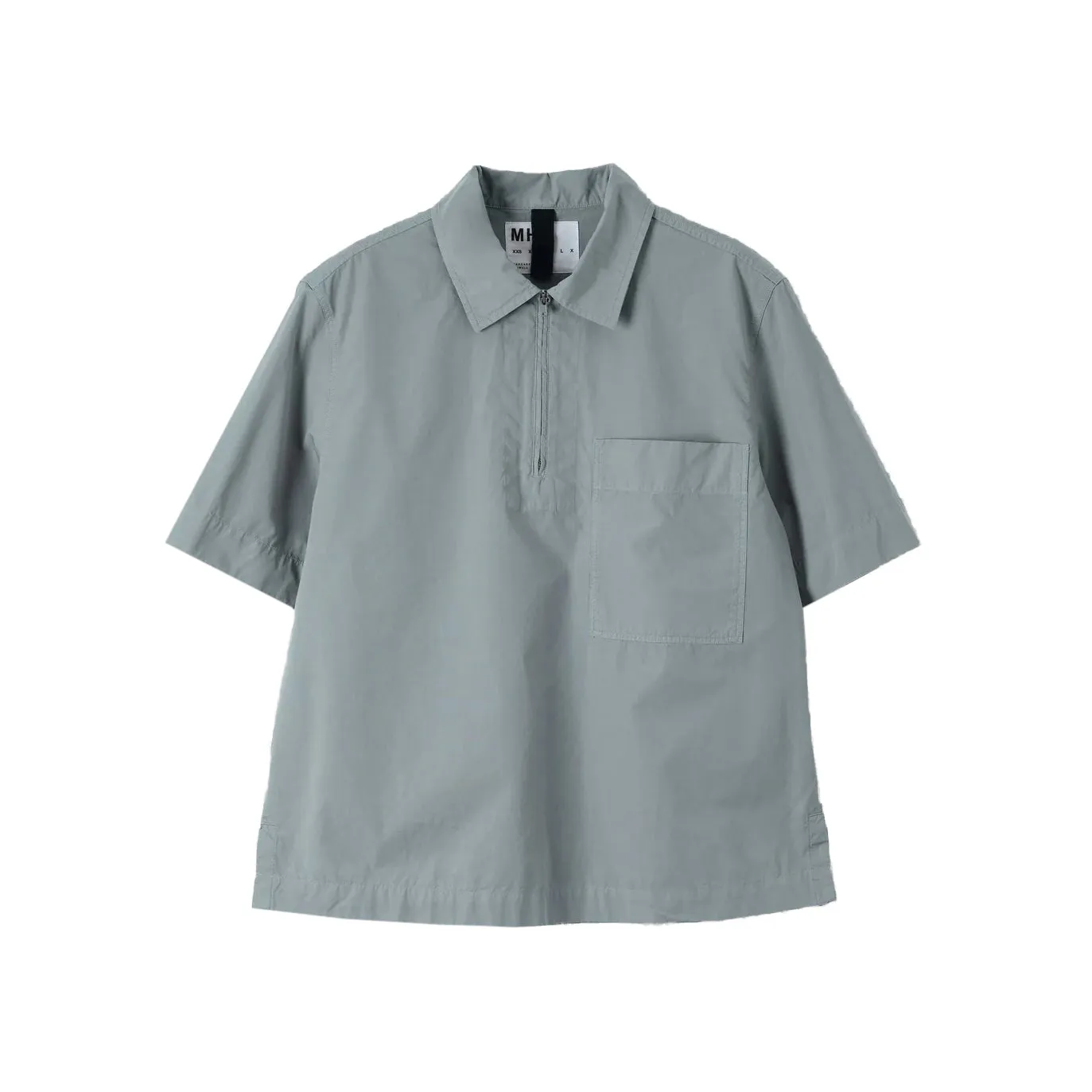 COTTON HALF ZIP SHIRT - FOG sold by Ali Golden