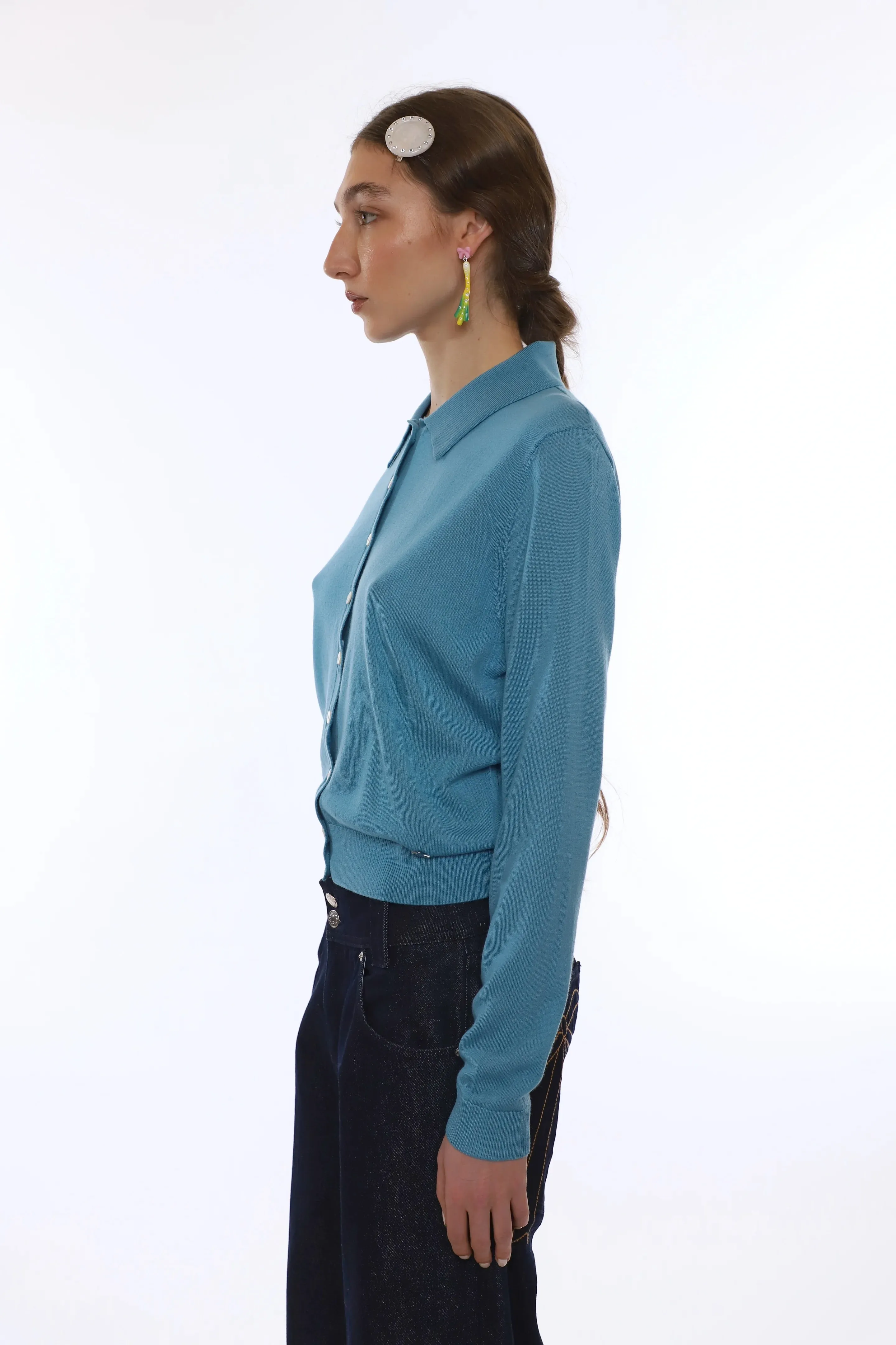 LEY CARDIGAN - CERULEAN sold by Ali Golden product image thumbnail 3
