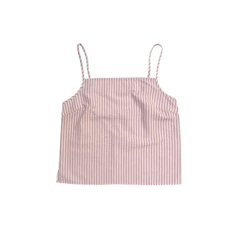 SLIP TOP - PINK/BROWN STRIPE made by Ali Golden