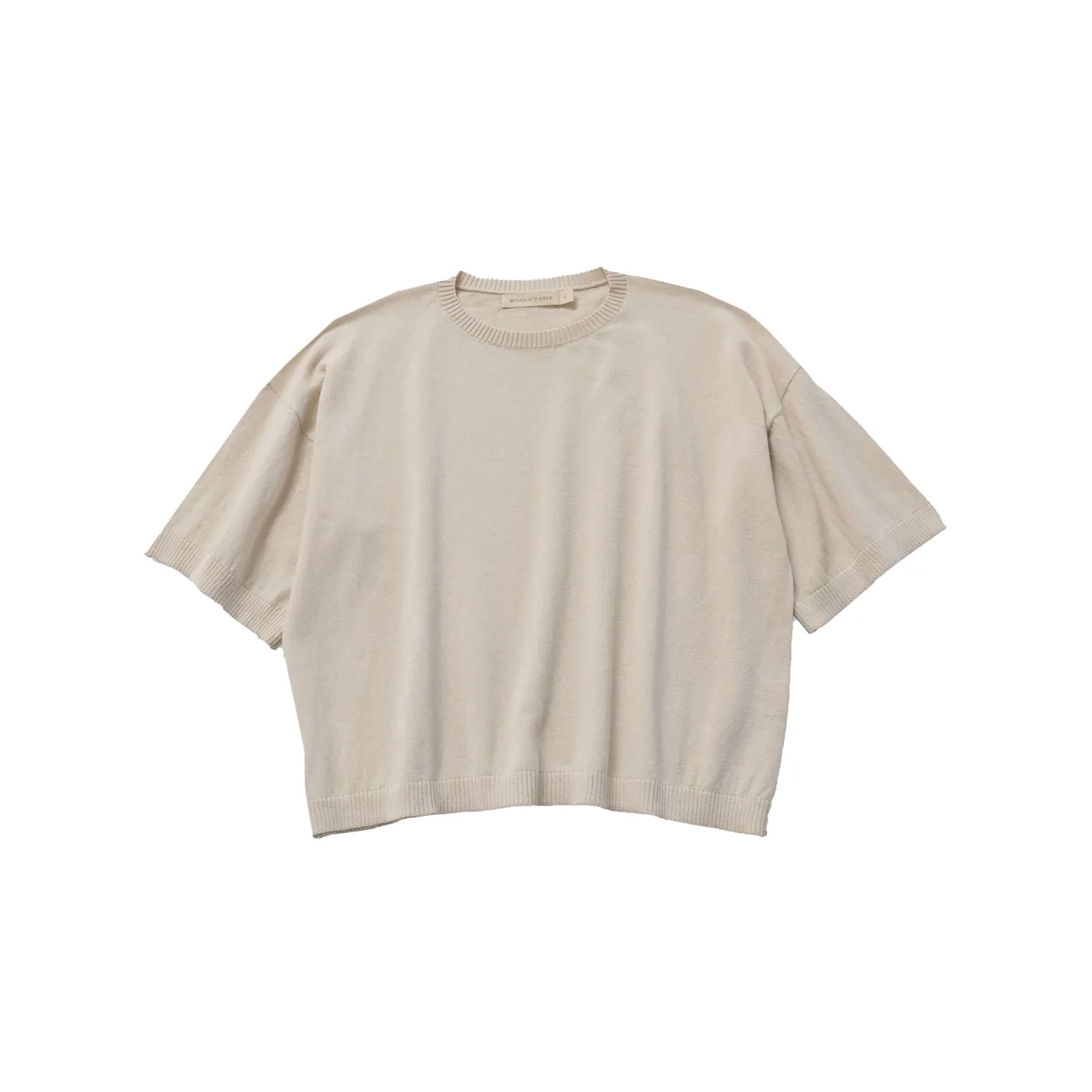 EXTRA FINE KNIT TEE - CREAM sold by Ali Golden