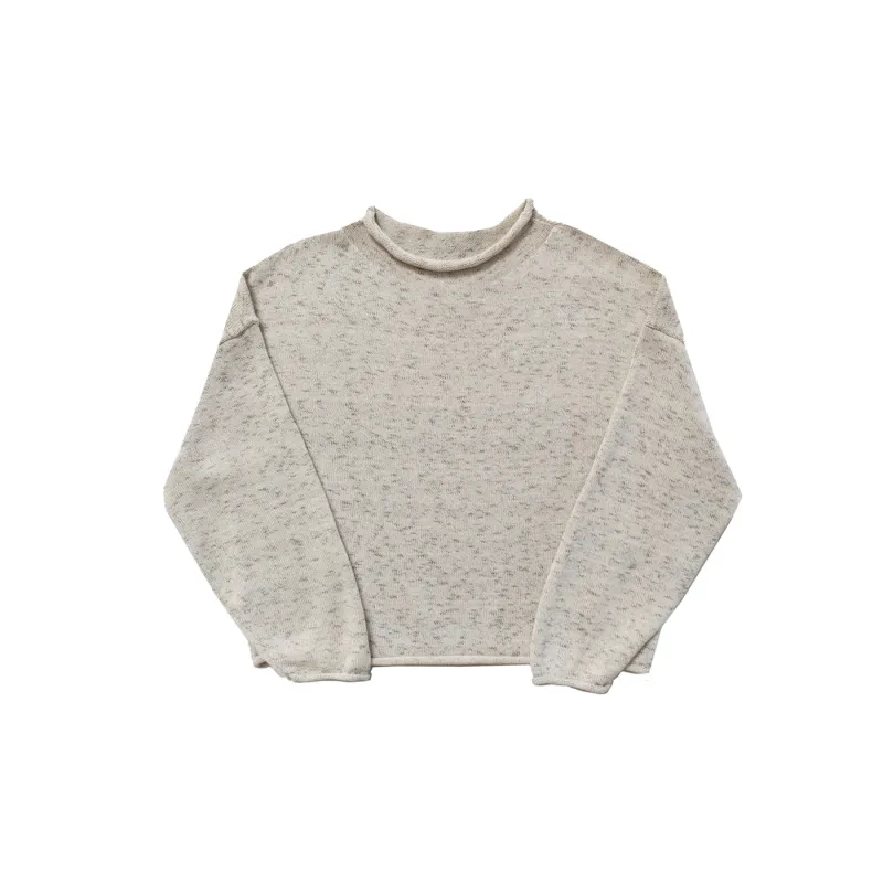 ROLLED SWEATER - SPECKLE CREAM made by Micaela Greg