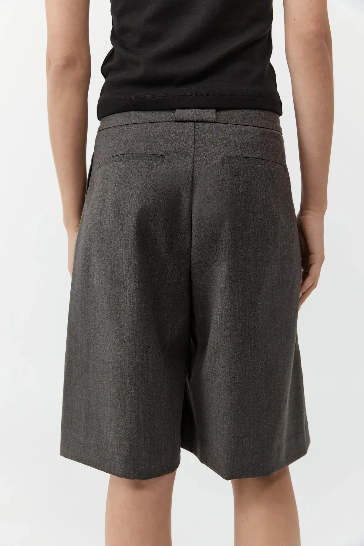 WOOL PLEAT LOOP SHORTS - MULCH sold by Ali Golden product image thumbnail 5