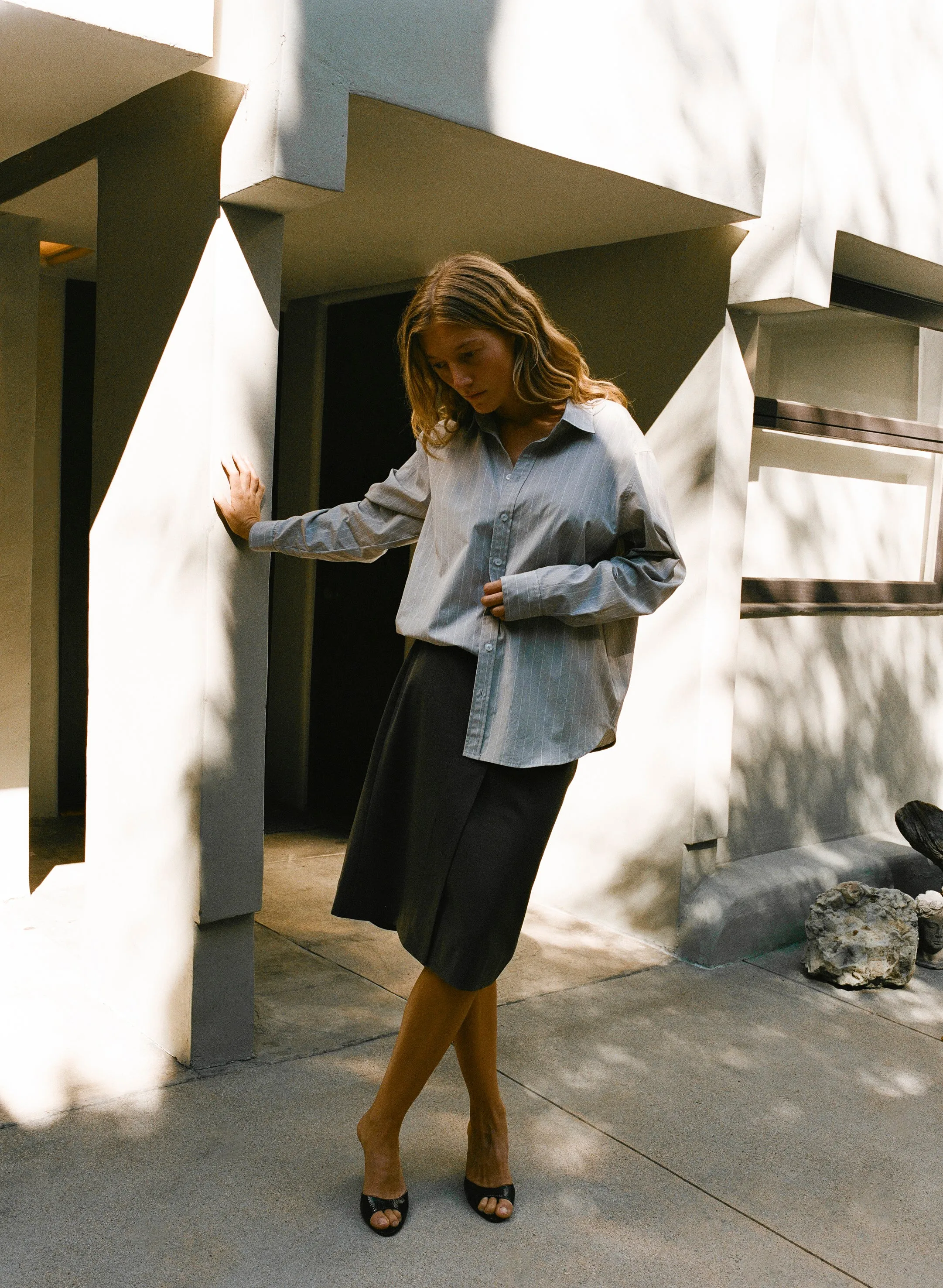 The Studio Shirt in Oyster Stripe sold by Are Studio product image thumbnail 2