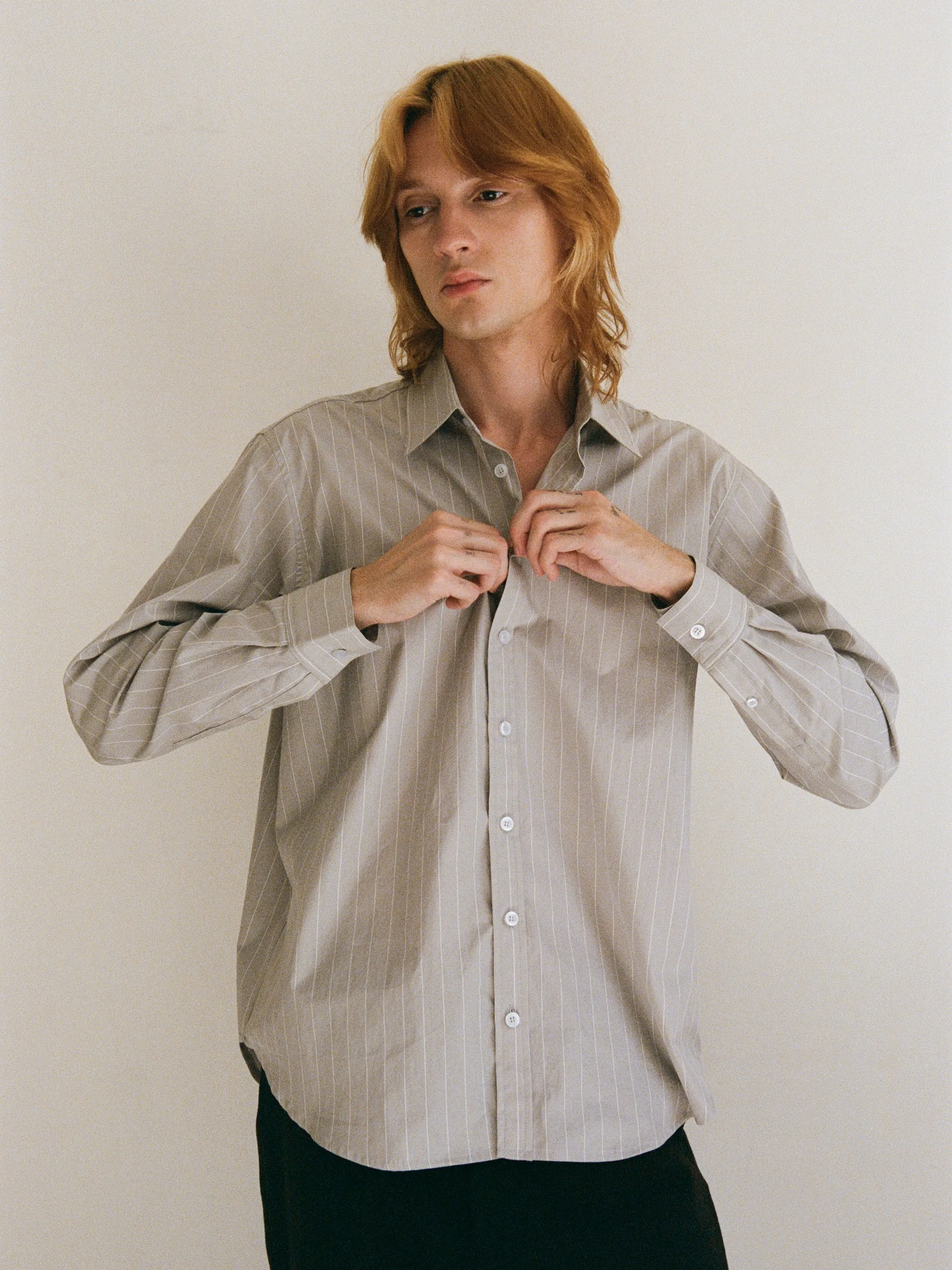 The Studio Shirt in Oyster Stripe sold by Are Studio product image thumbnail 4