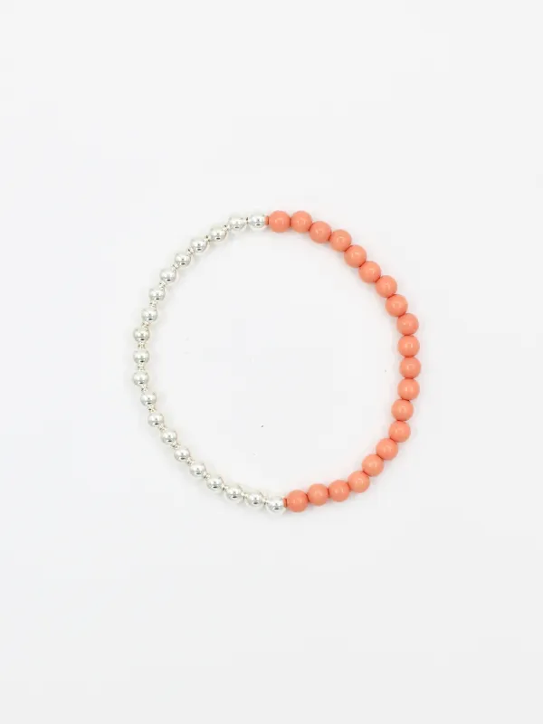 Perlen silver/wood necklace, lax made by Ina.seifart