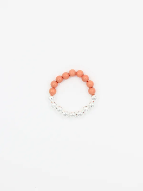 Perlen silver/wood bracelet, lax made by Ina.seifart