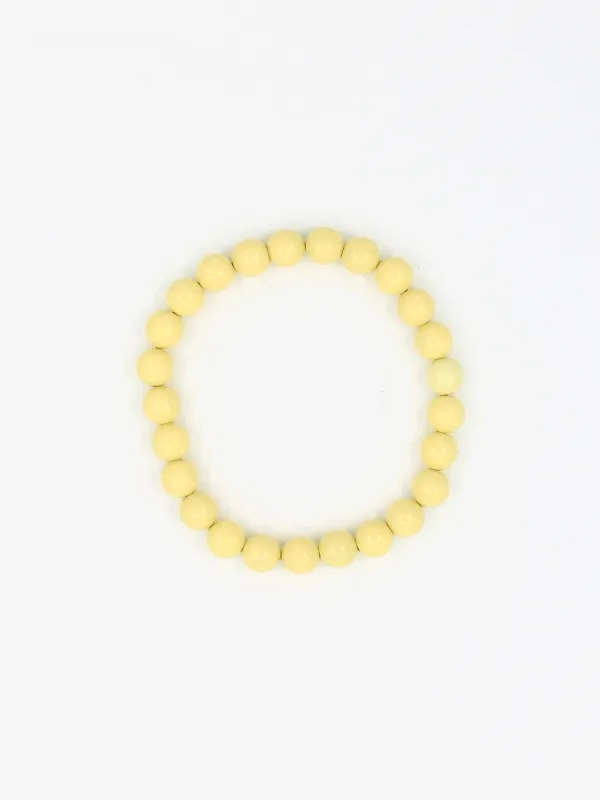 Big Perlen necklace, pastelyellow made by Ina.seifart