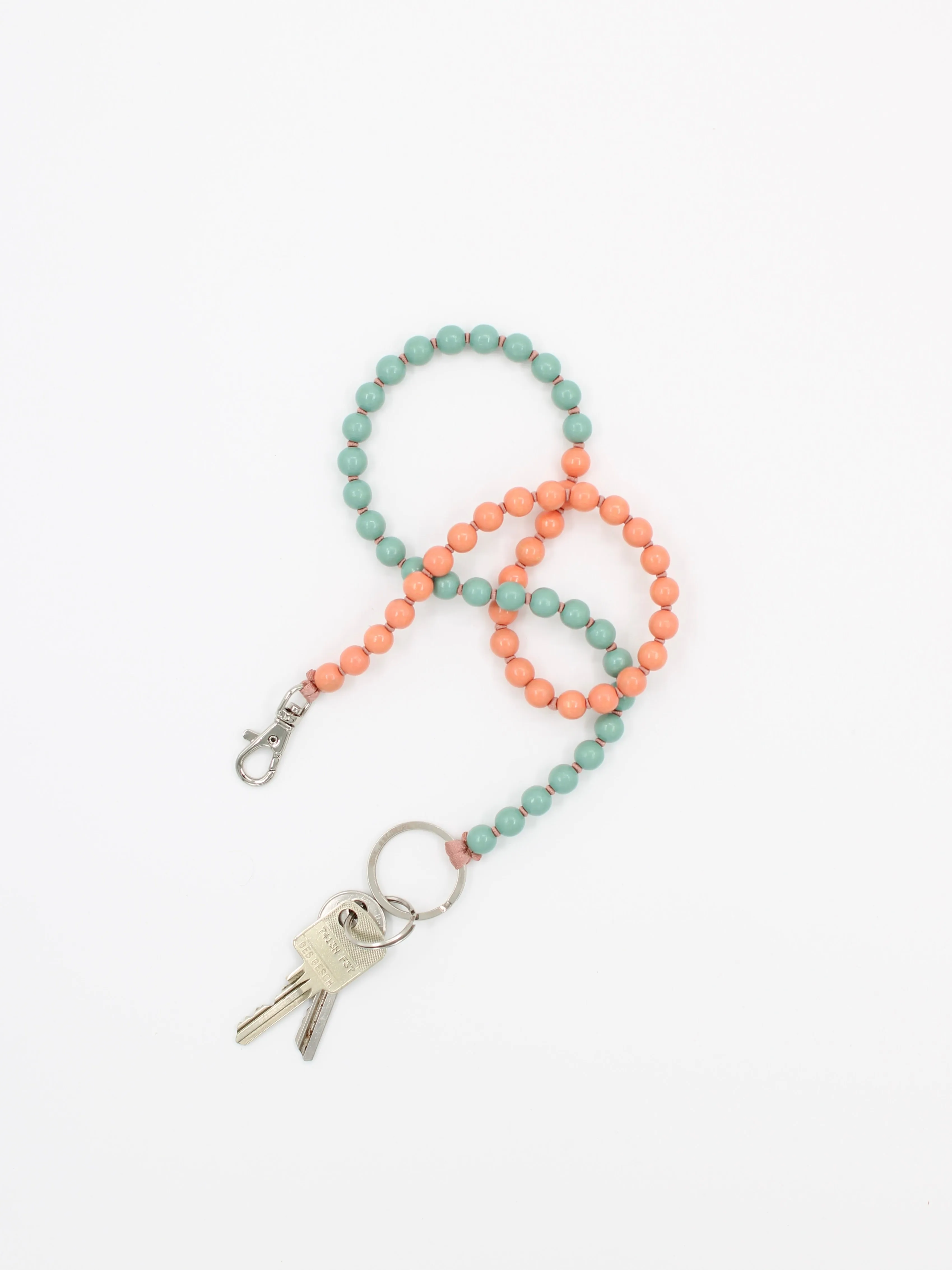 Perlen long, lax-salvia-duo sold by Ina.seifart