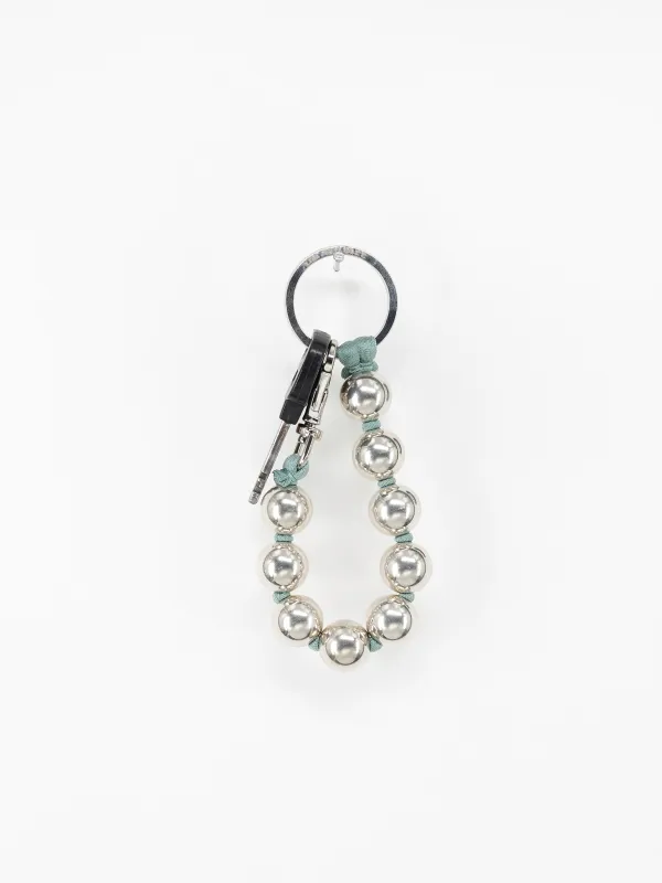 BIG Perlen short, silver - salvia made by Ina.seifart