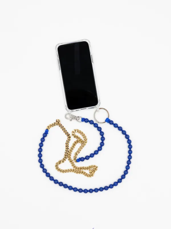 Perlenpanzerhandykette, blue made by Ina.seifart