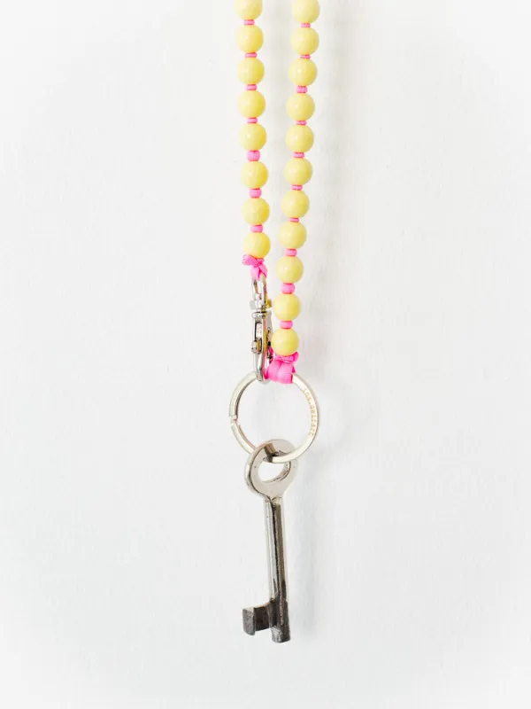 Perlen long, pastelyellow - pink made by Ina.seifart