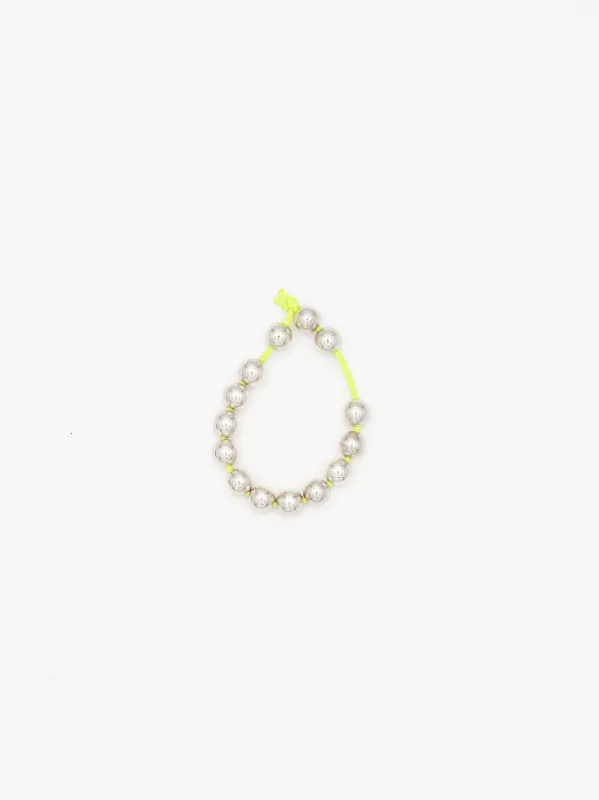 Haargummi, silver - neonyellow made by Ina.seifart