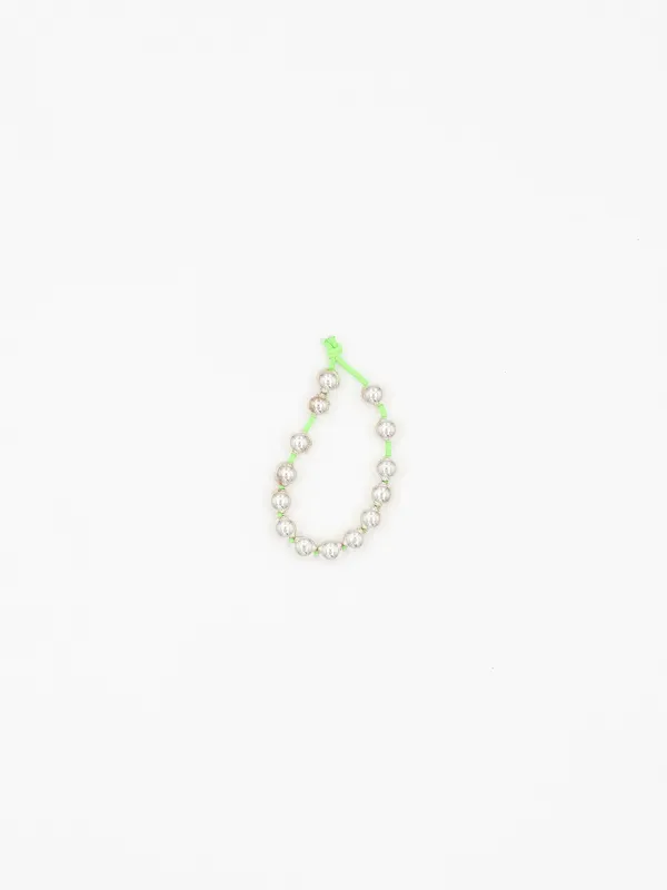 Haargummi, silver - neongreen made by Ina.seifart