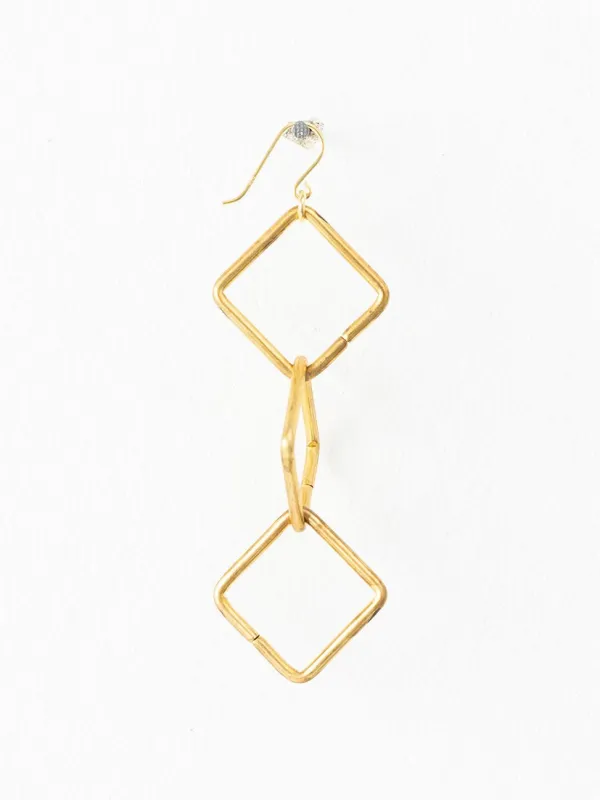 Viereckohrring - brass made by Ina.seifart