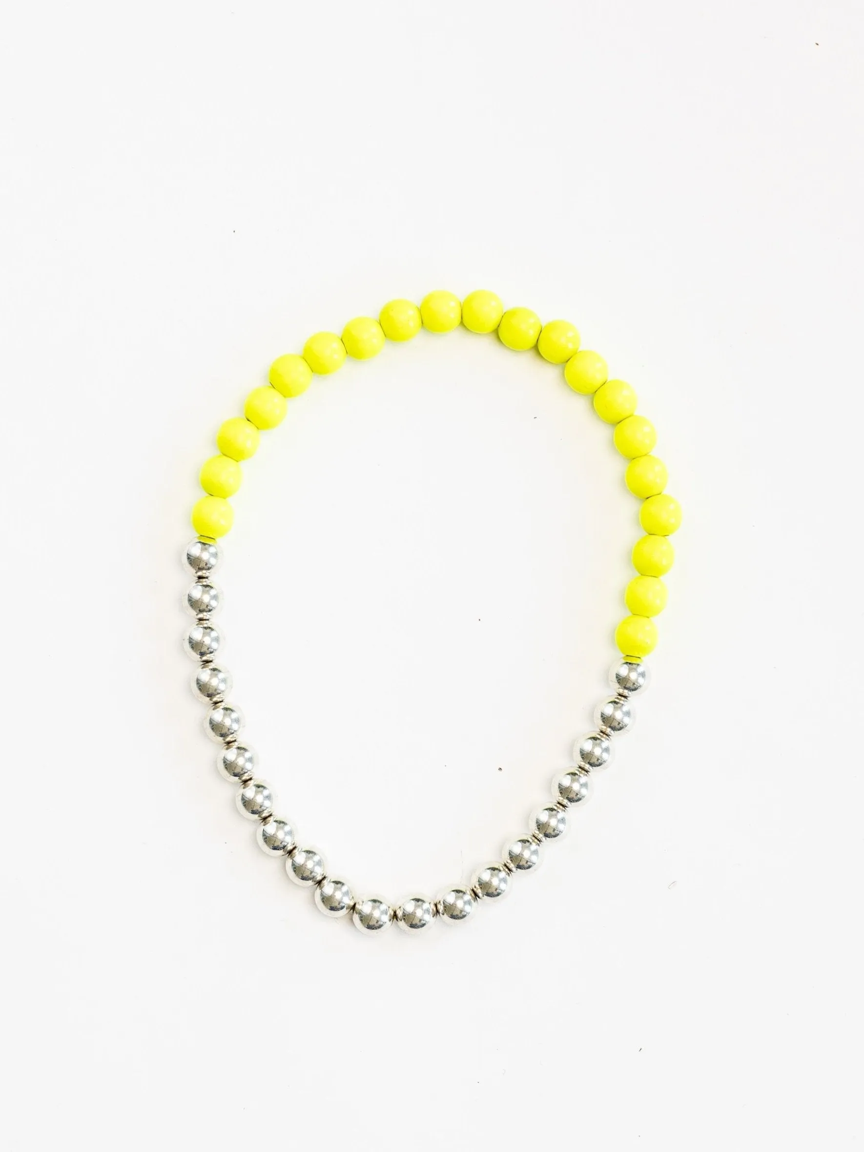 Perlen silver/wood necklace, neonyellow sold by Ina.seifart product image thumbnail 2