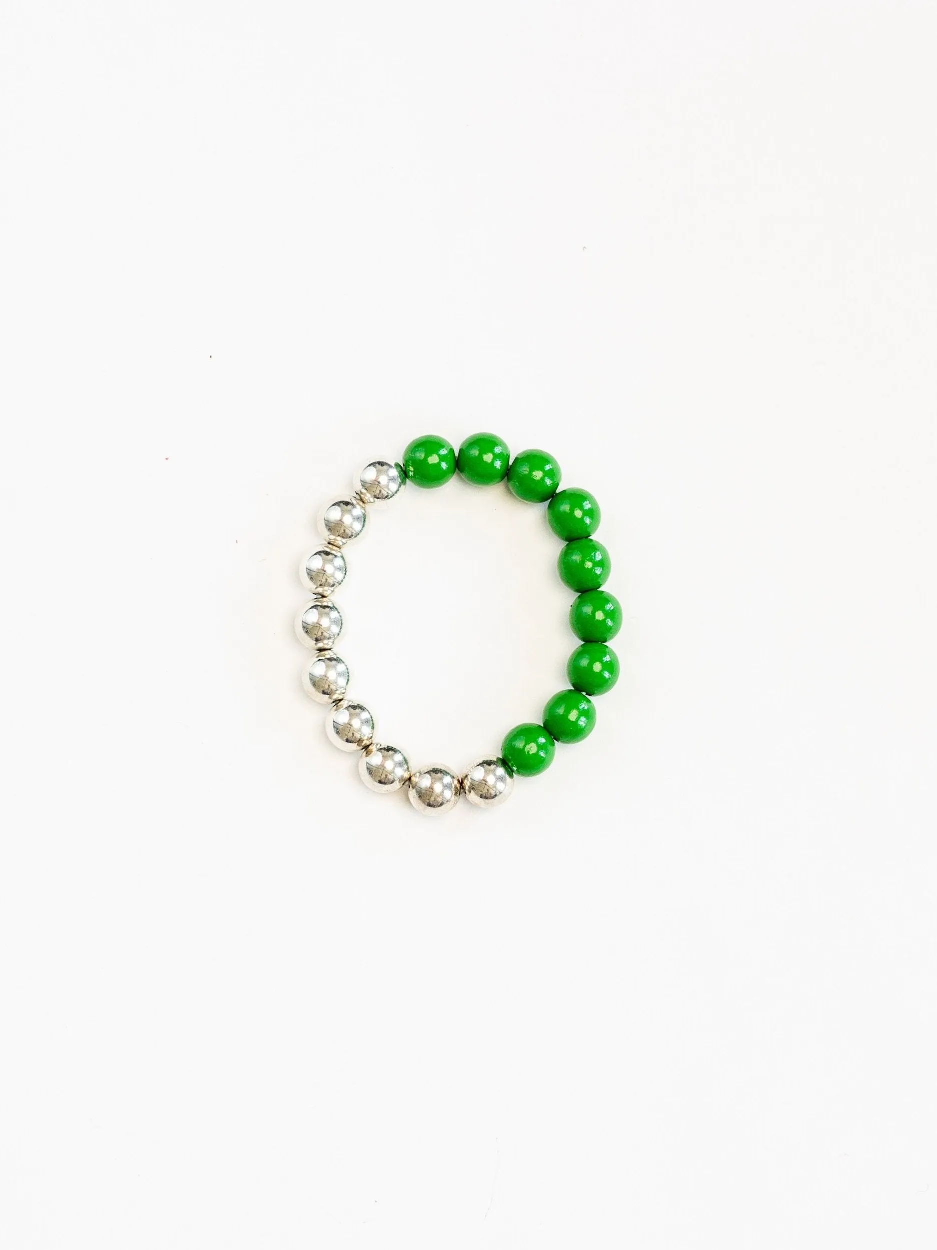 Perlen silver/wood bracelet, green sold by Ina.seifart product image thumbnail 2