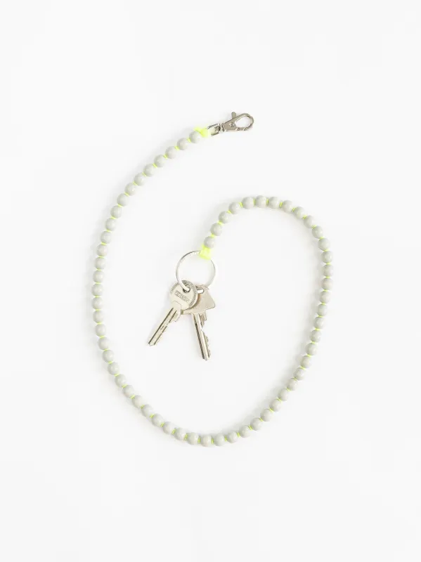 Perlen long, lightgrey - neonyellow made by Ina.seifart