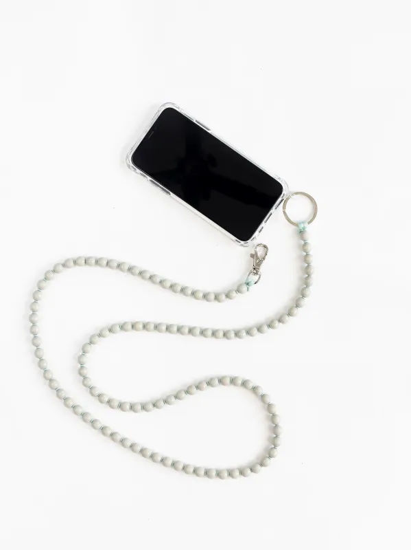 Handykette, lightgrey - salvia made by Ina.seifart