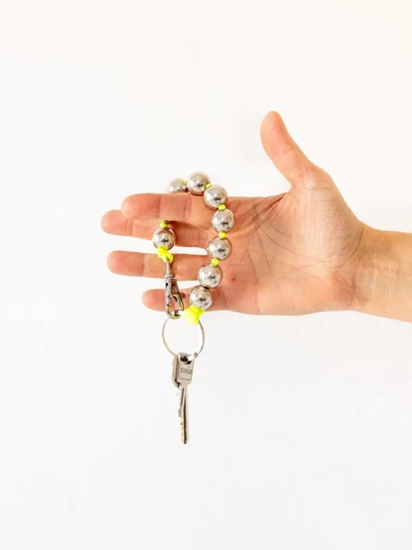 BIG Perlen short, silver - neonyellow made by Ina.seifart