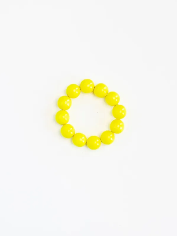 Big Perlen bracelet, neonyellow made by Ina.seifart