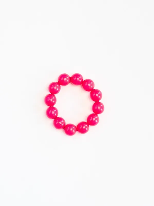 Big Perlen bracelet, neonpink made by Ina.seifart