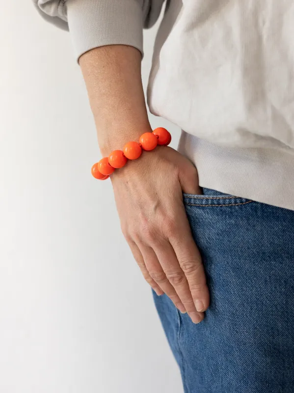 Big Perlen bracelet, neonorange made by Ina.seifart