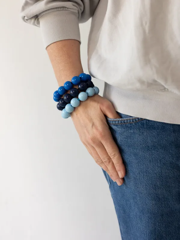 Big Perlen bracelet, blue set made by Ina.seifart
