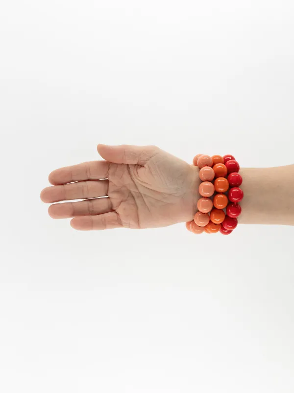 Big Perlen bracelet, red set made by Ina.seifart