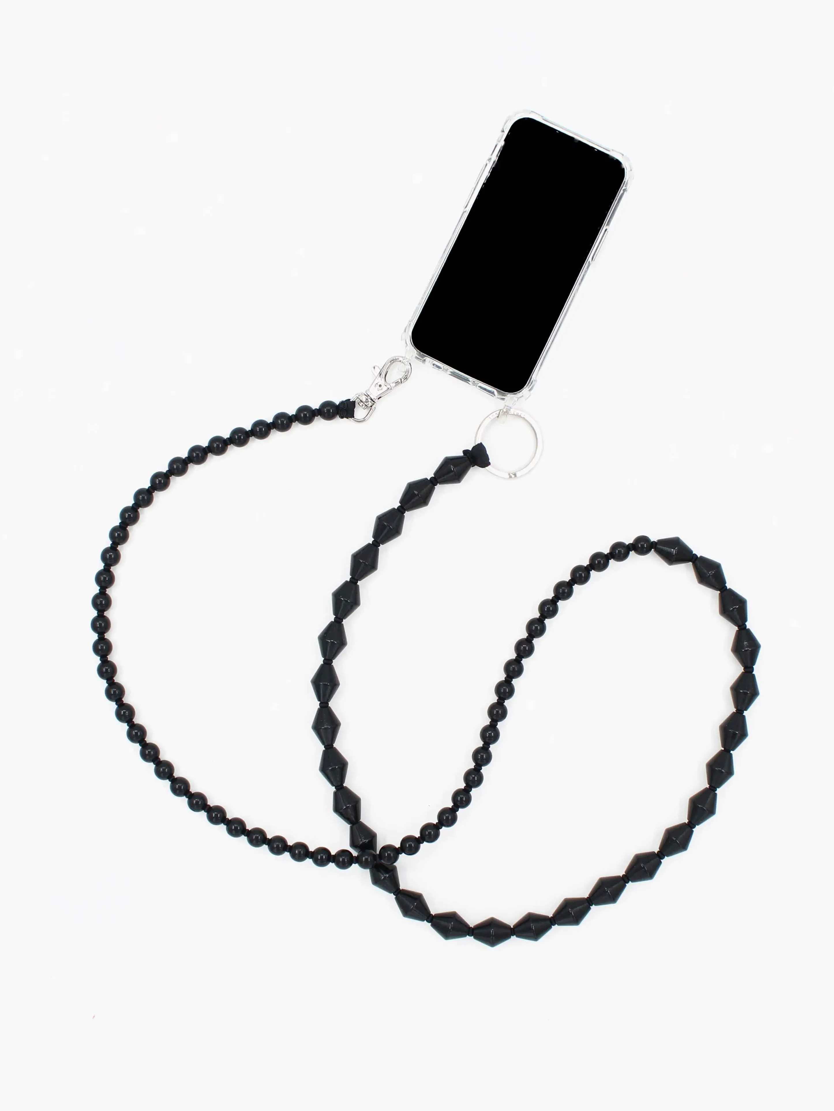 Perlenzickzack Handykette, black sold by Ina.seifart