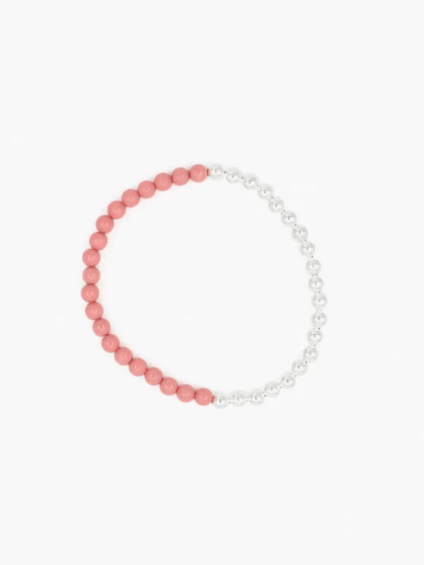 Perlen silver/wood necklace, blush made by Ina.seifart