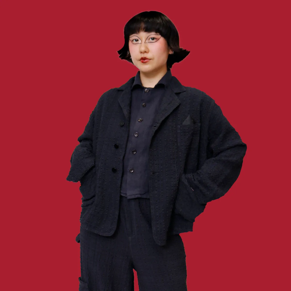 F.D.A. Black Sesame Rayon Dinner Jacket *FINAL SALE sold by MEALS product image thumbnail 2