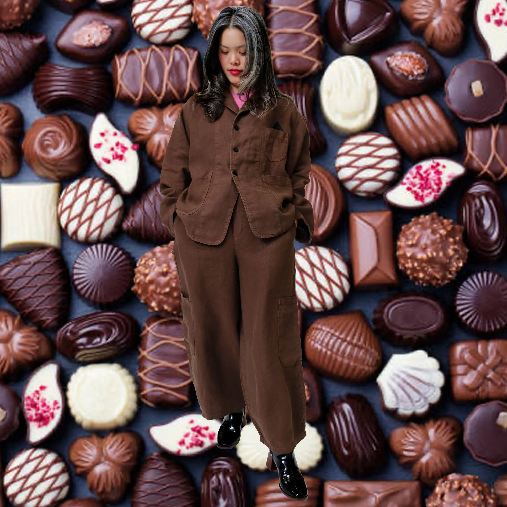 F.D.A. Chocolate Linen Dinner Jacket *FINAL SALE sold by MEALS product image thumbnail 4