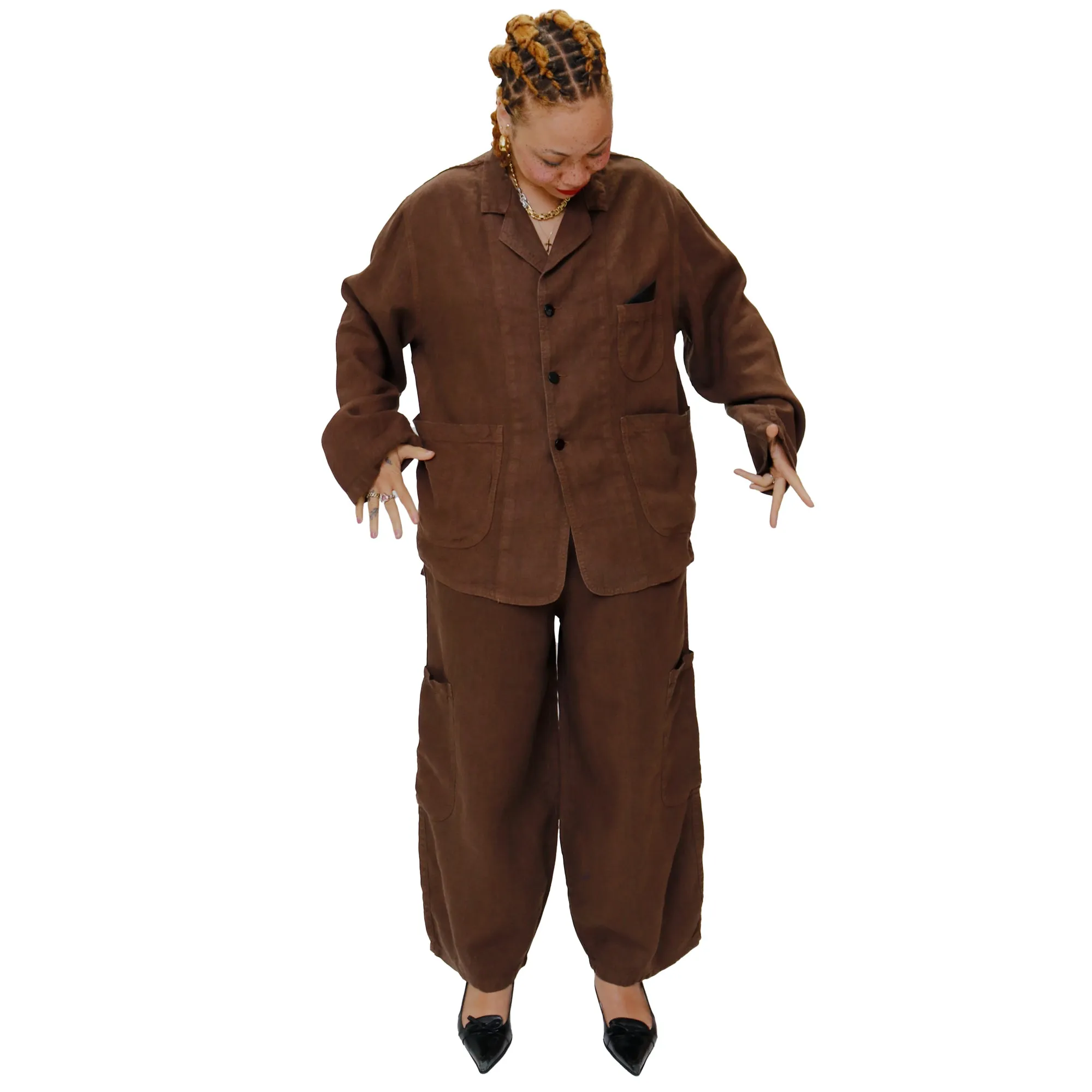 F.D.A. Chocolate Linen Dinner Jacket *FINAL SALE sold by MEALS product image thumbnail 2