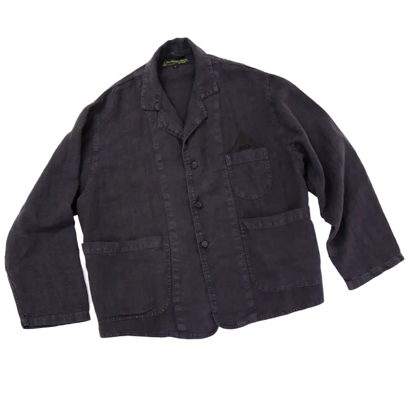 F.D.A. Black Sesame Linen Dinner Jacket made by MEALS