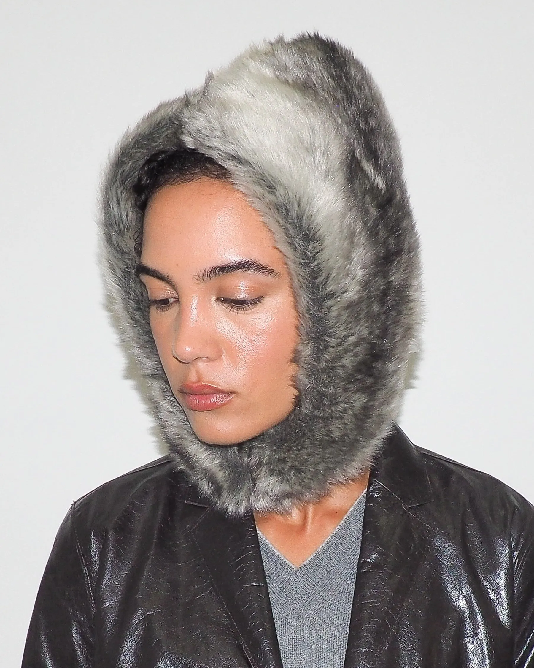 Sno Hood in Grey Faux Chinchilla sold by CLYDE product image thumbnail 2