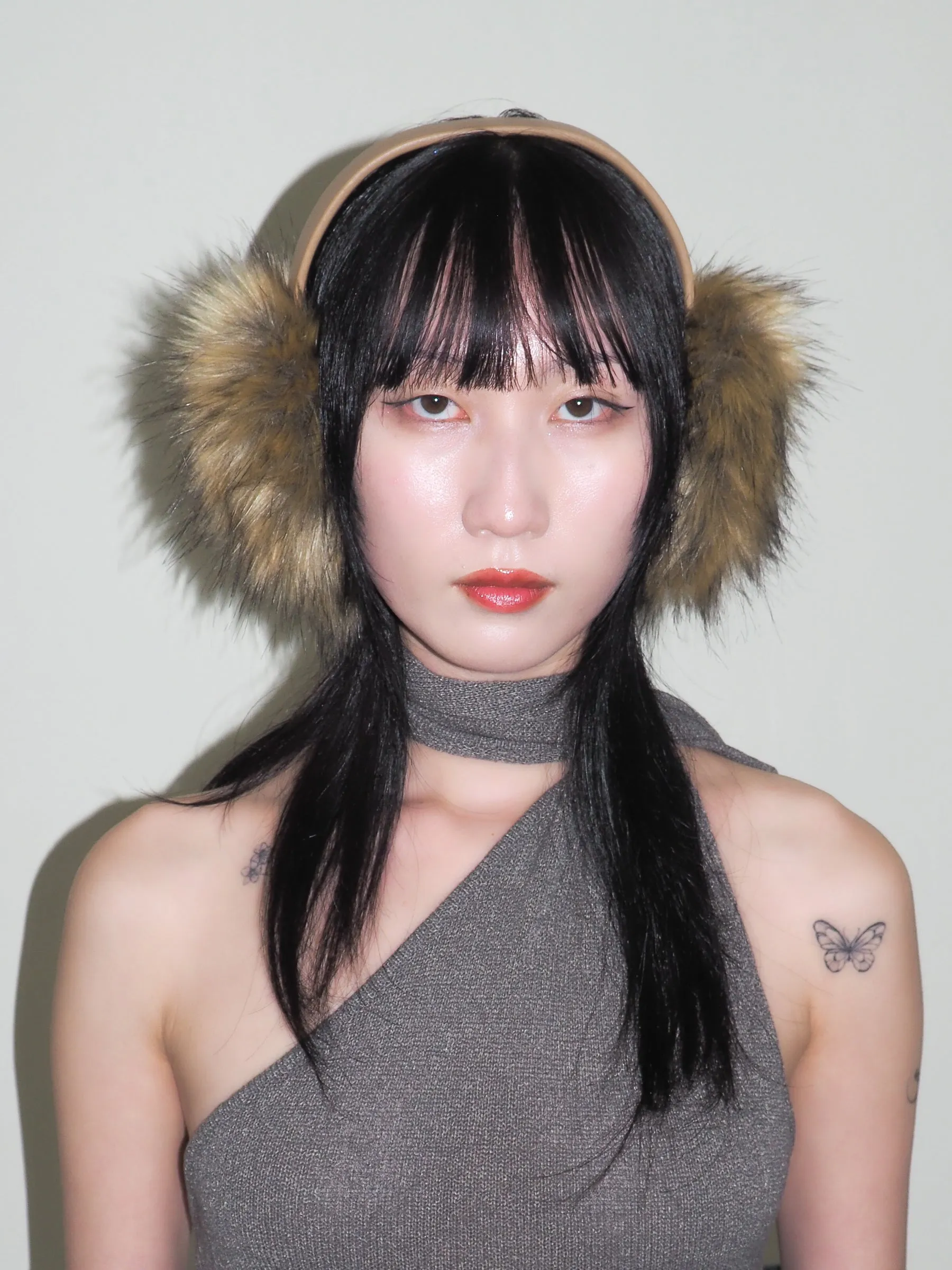 Ear Muffs in Tan Faux Fox sold by CLYDE
