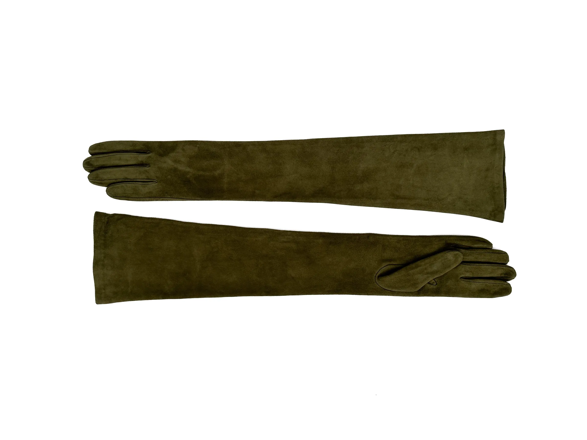Moonlight Opera Gloves in Moss Suede Lambskin sold by CLYDE product image thumbnail 5