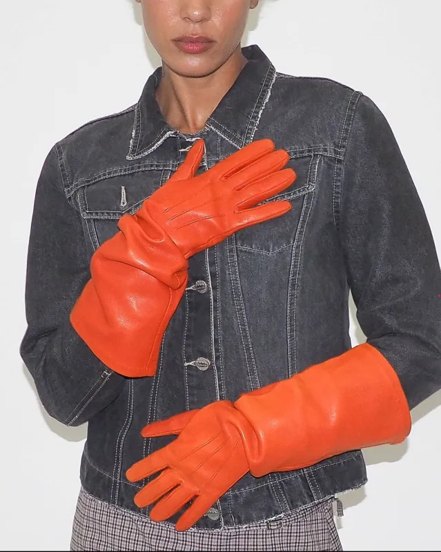 Gauntlet Gloves in Salamander Nappa Lambskin sold by CLYDE