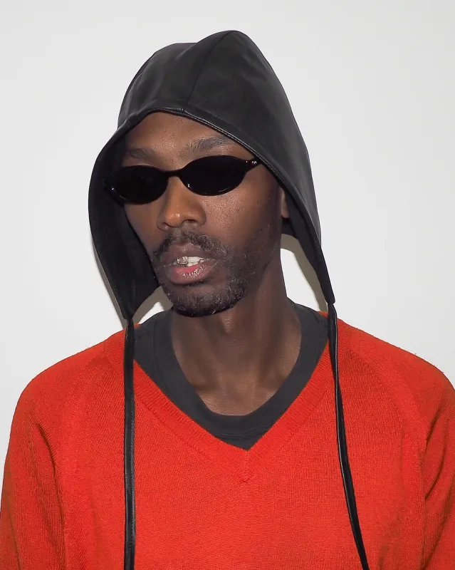 Volo Hat in Black Lambskin sold by CLYDE