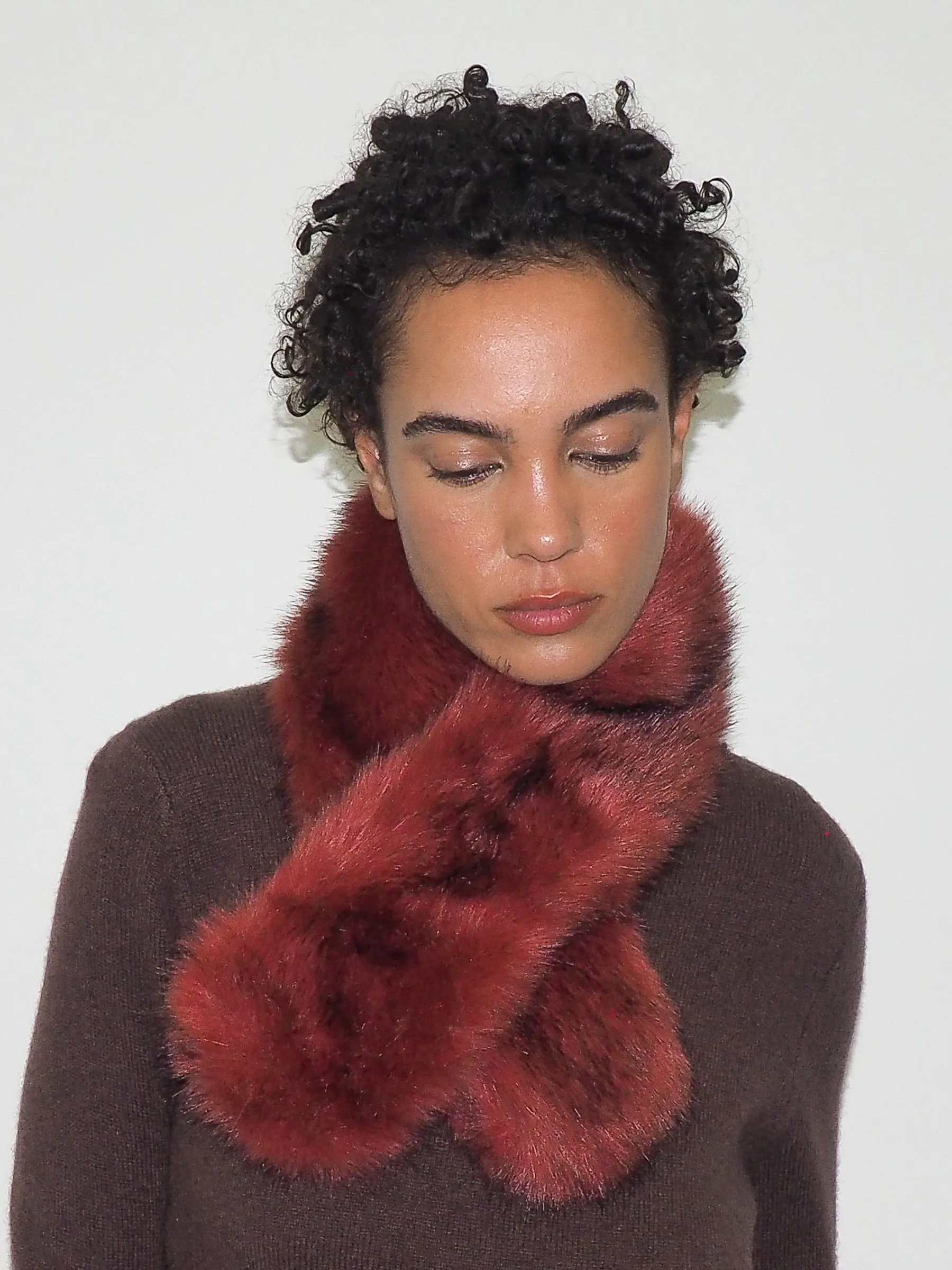 Sue Scarf in Red Faux Fox sold by CLYDE product image thumbnail 5