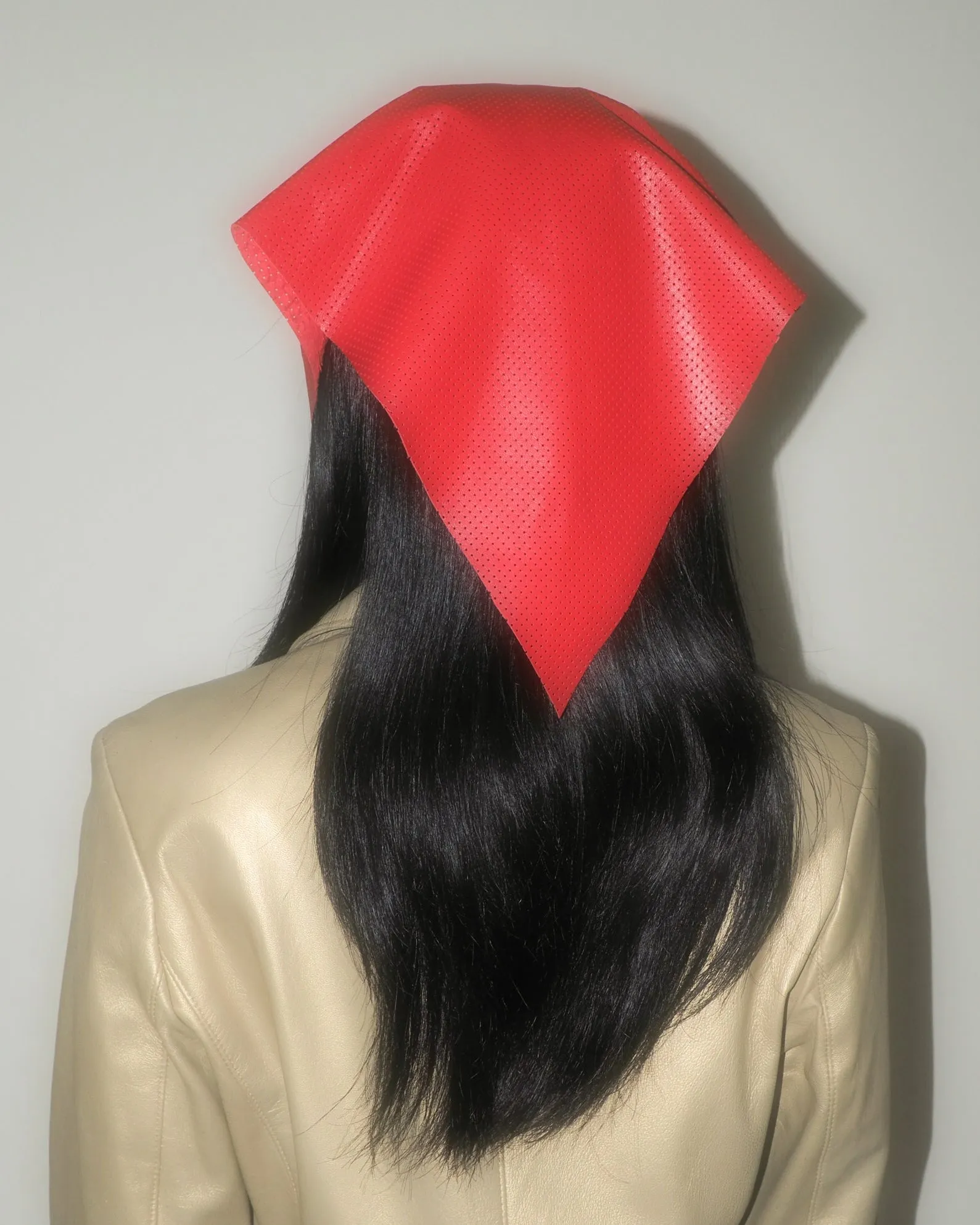 Vita Scarf in Red Perforated Lambskin sold by CLYDE product image thumbnail 2